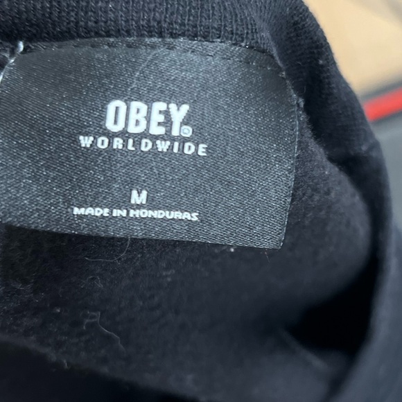 Obey Women's Black Sweater with Purple Logo - Picture 3 of 3